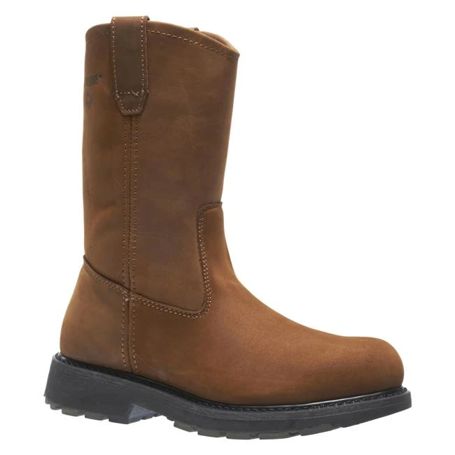 Men's Wolverine 10" Leather Wellington Steel Toe Boots