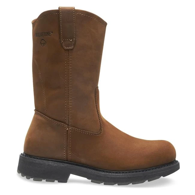 Men's Wolverine 10" Leather Wellington Steel Toe Boots - Image 2