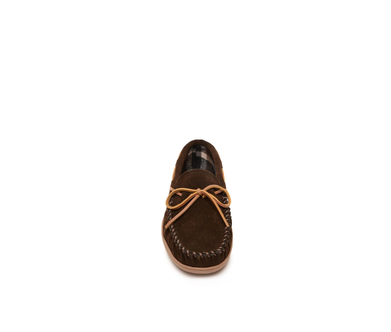 Men's Minnetonka Plaid Lined Hardsole Moccasins - Image 3