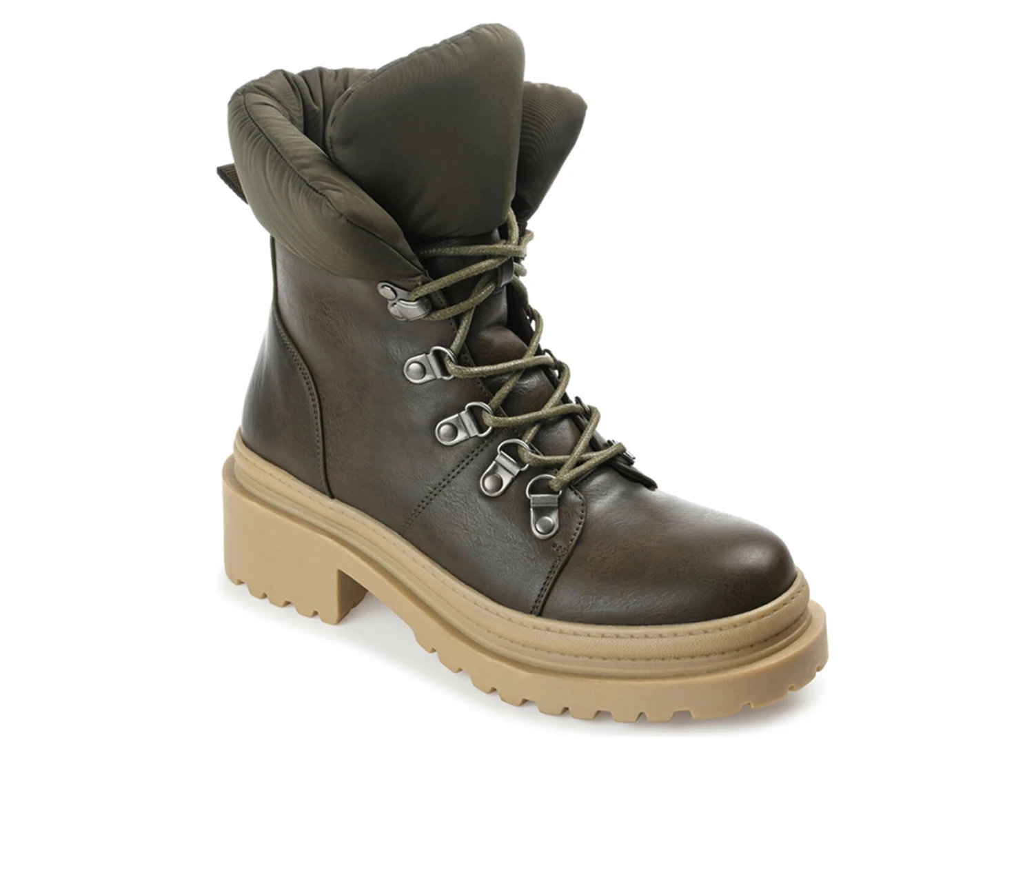 Women's Journee Collection Irrah Heeled Combat Booties - Image 2