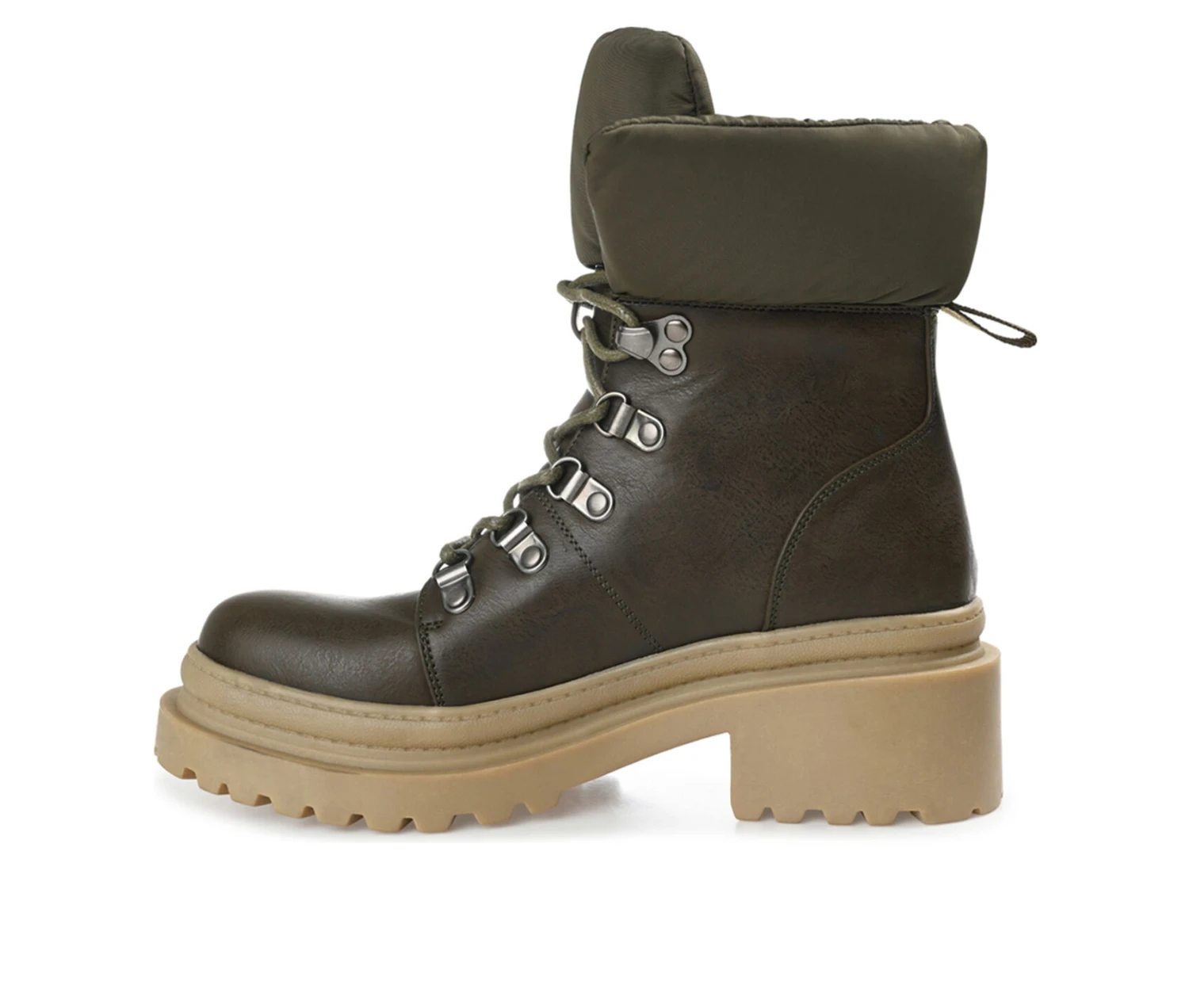 Women's Journee Collection Irrah Heeled Combat Booties - Image 3