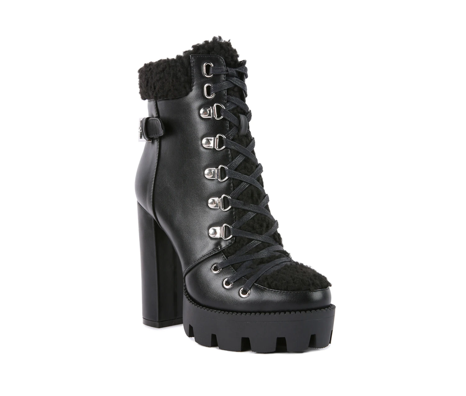 Women's London Rag Pines Lace Up Heeled Platform Boots - Image 2