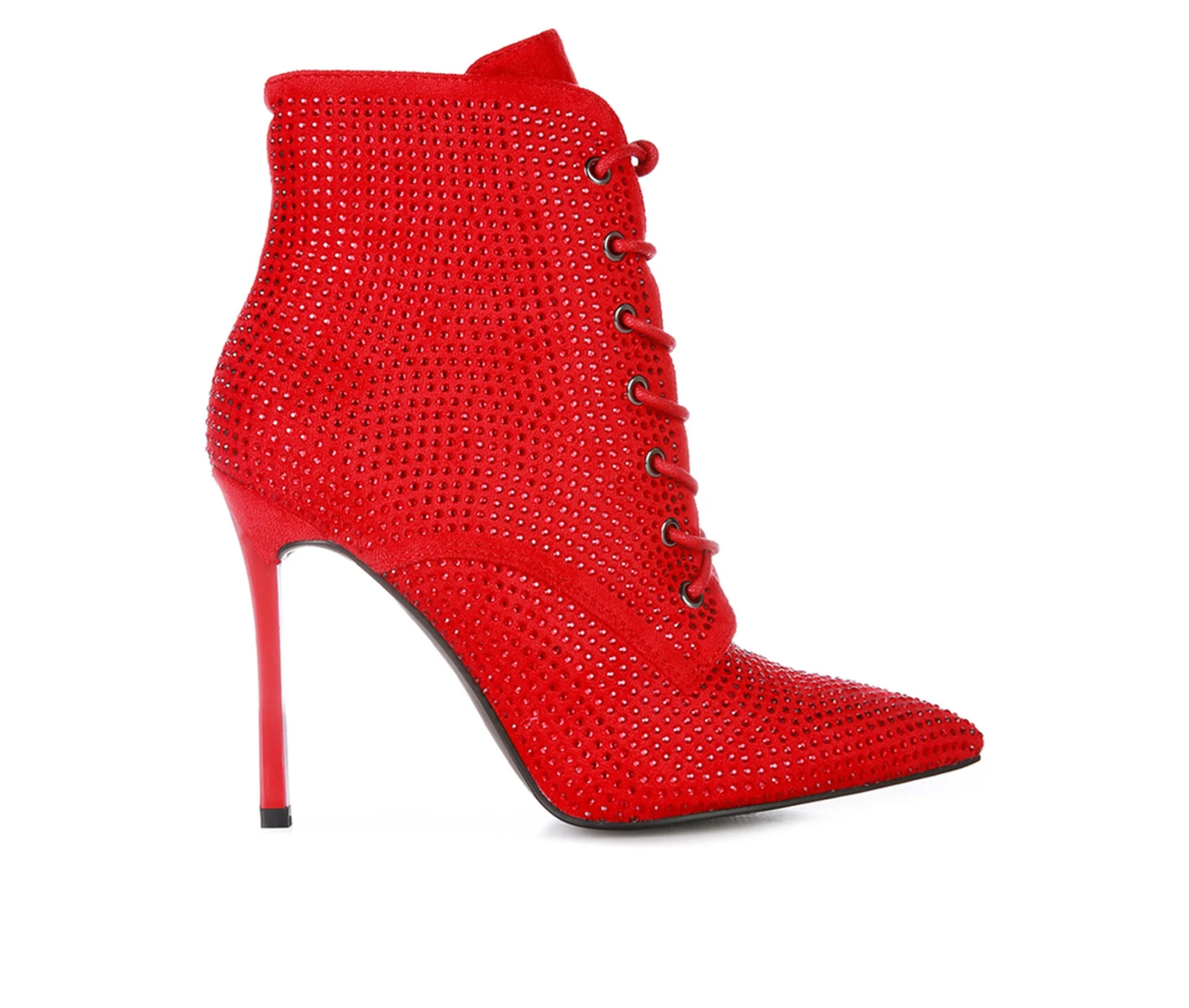 Women's London Rag Head On Lace Up Stiletto Booties