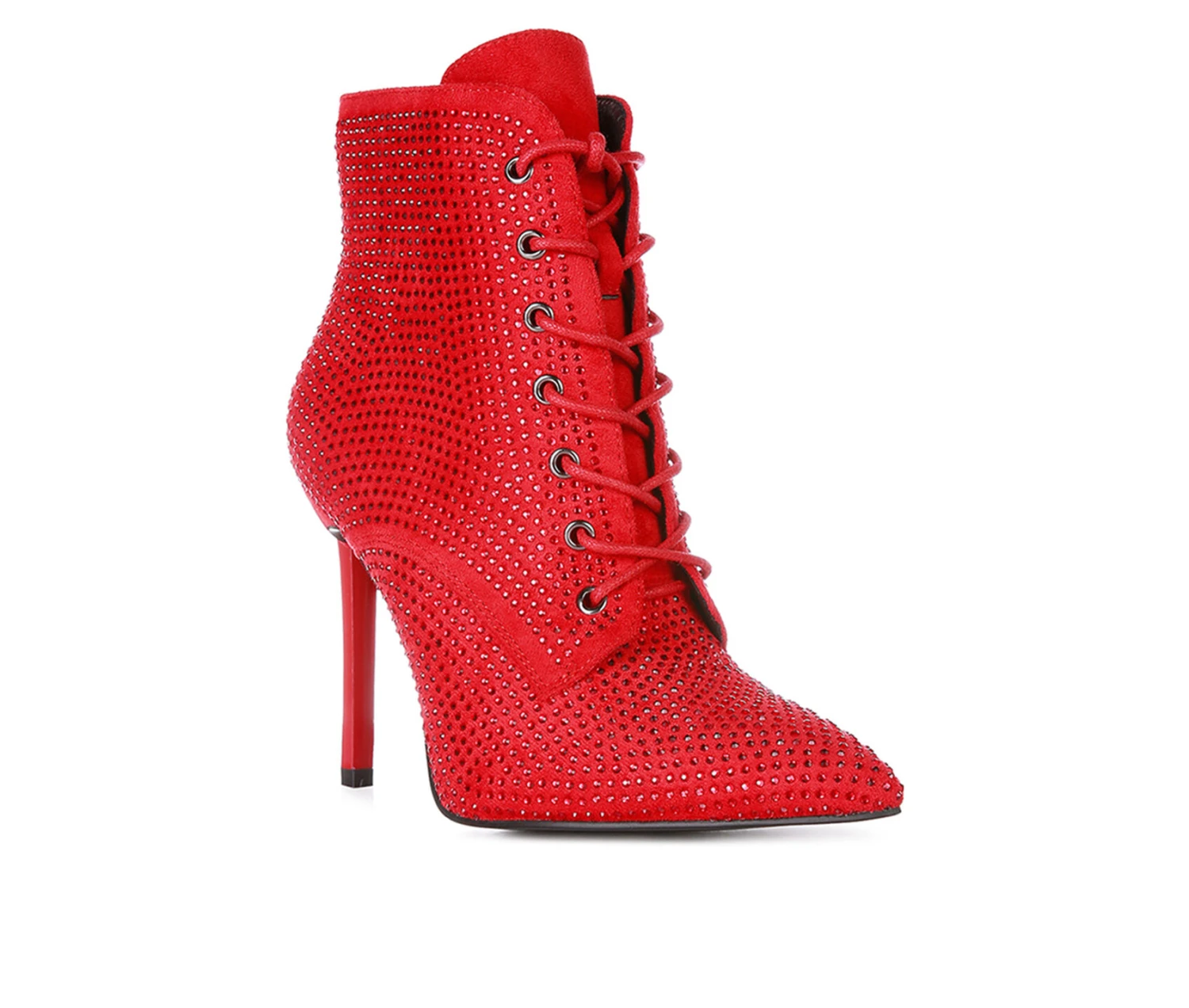 Women's London Rag Head On Lace Up Stiletto Booties - Image 2