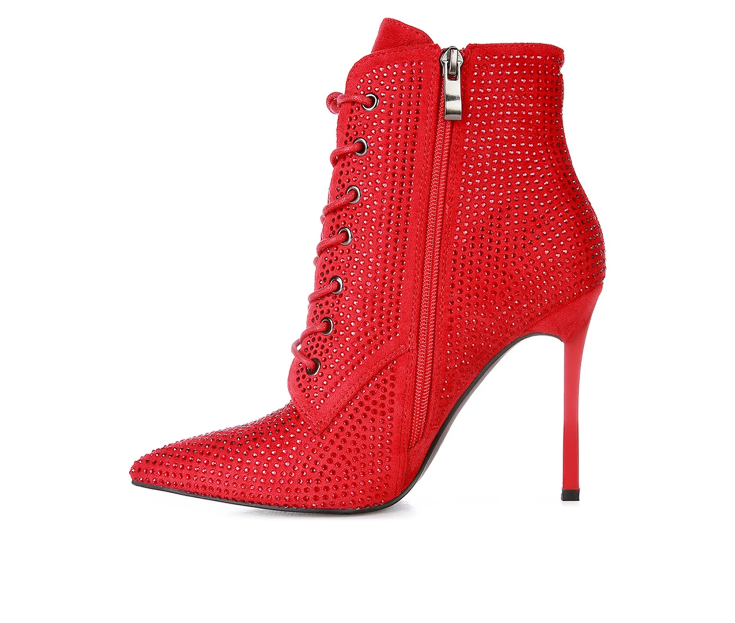 Women's London Rag Head On Lace Up Stiletto Booties - Image 3