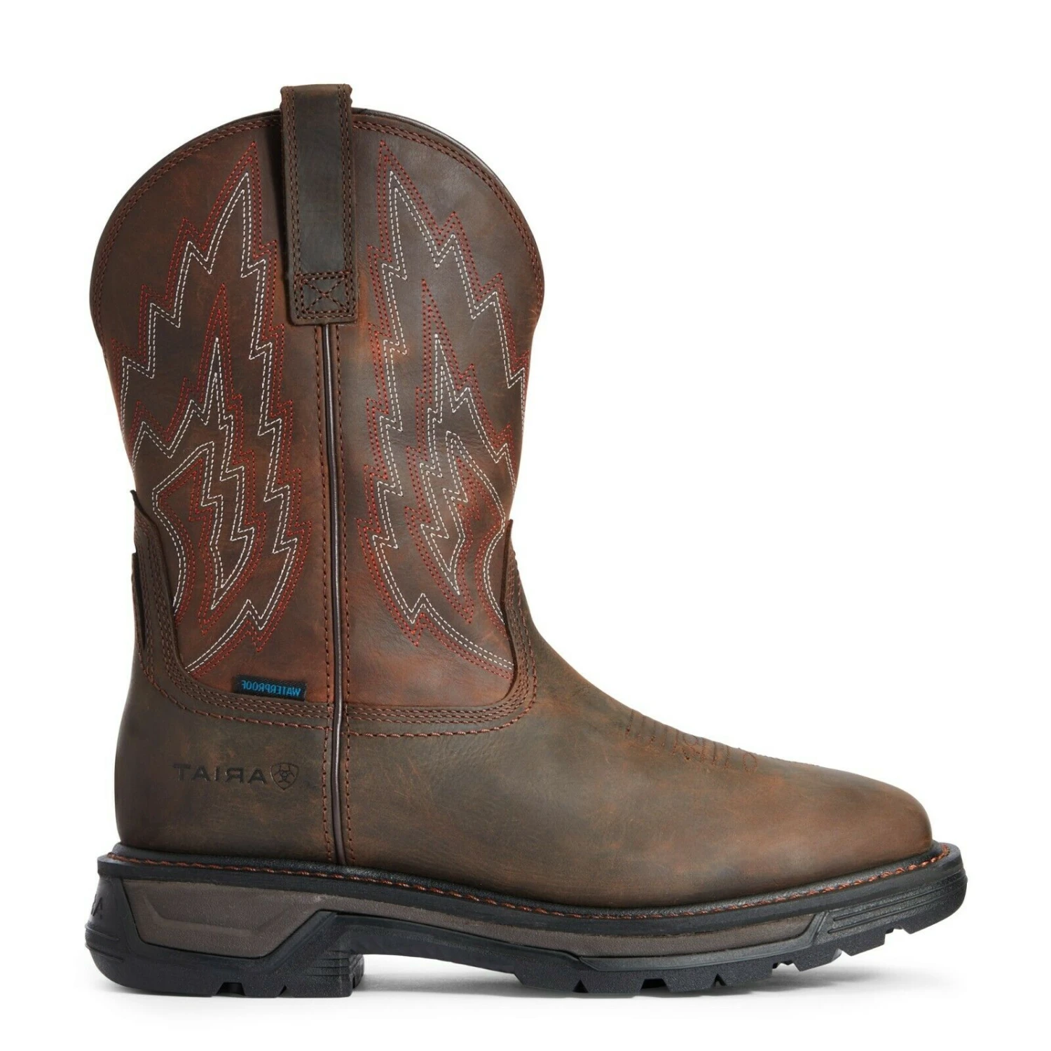 Ariat® Men's Big Rig H2O Distressed Brown Work Boots 10033991 - Image 4
