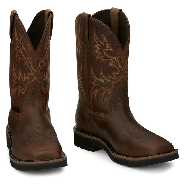 Men's Justin Original Work Boots 11" Driller Square Toe Steel Toe Waterproof - Image 7