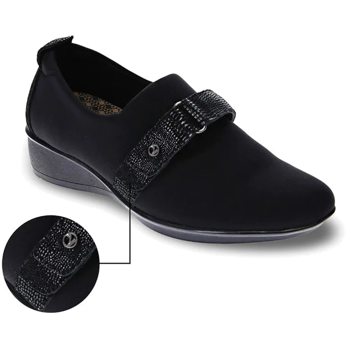 Revere Genoa Black Stretch Loafer (Women's) - Image 2