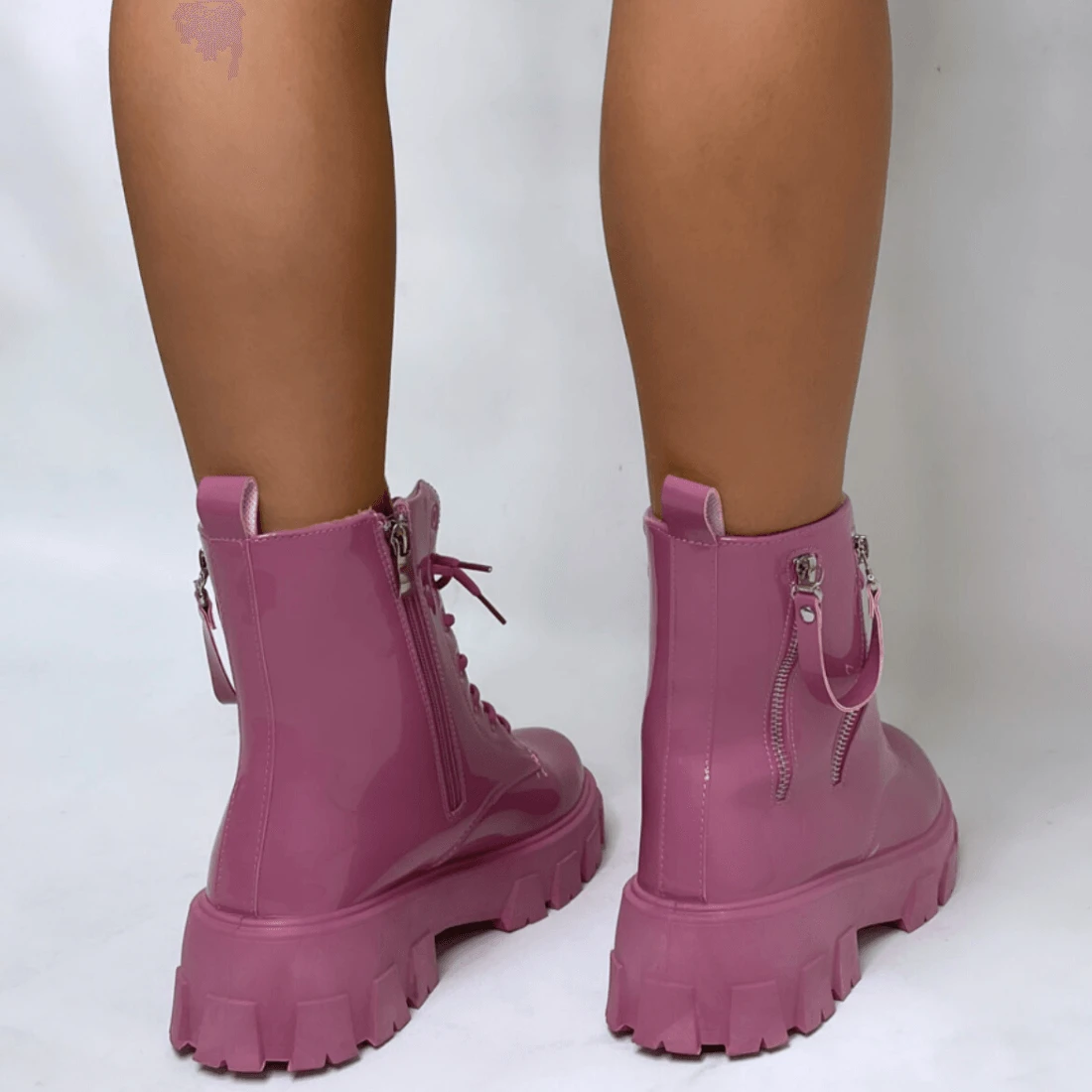 PINK PATENT BOOTS - Image 3