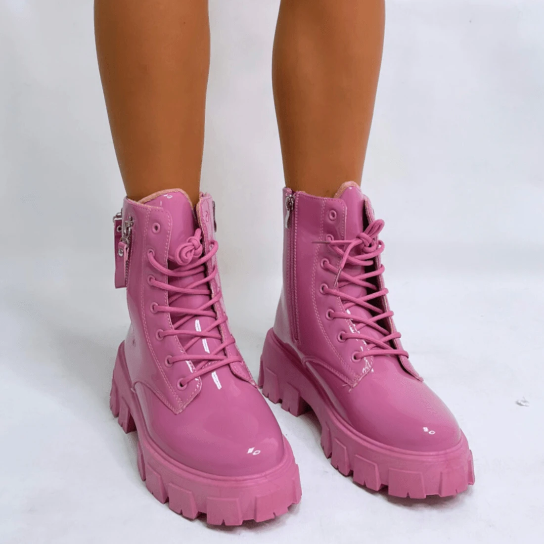 PINK PATENT BOOTS - Image 2