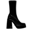 WINDSOR SMITH HIDDEN PATENT BLACK BOOTS