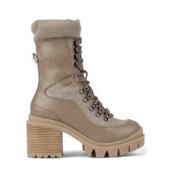 Jeffrey Campbell MANIAC NATURAL MID CALF COMBAT BOOTS