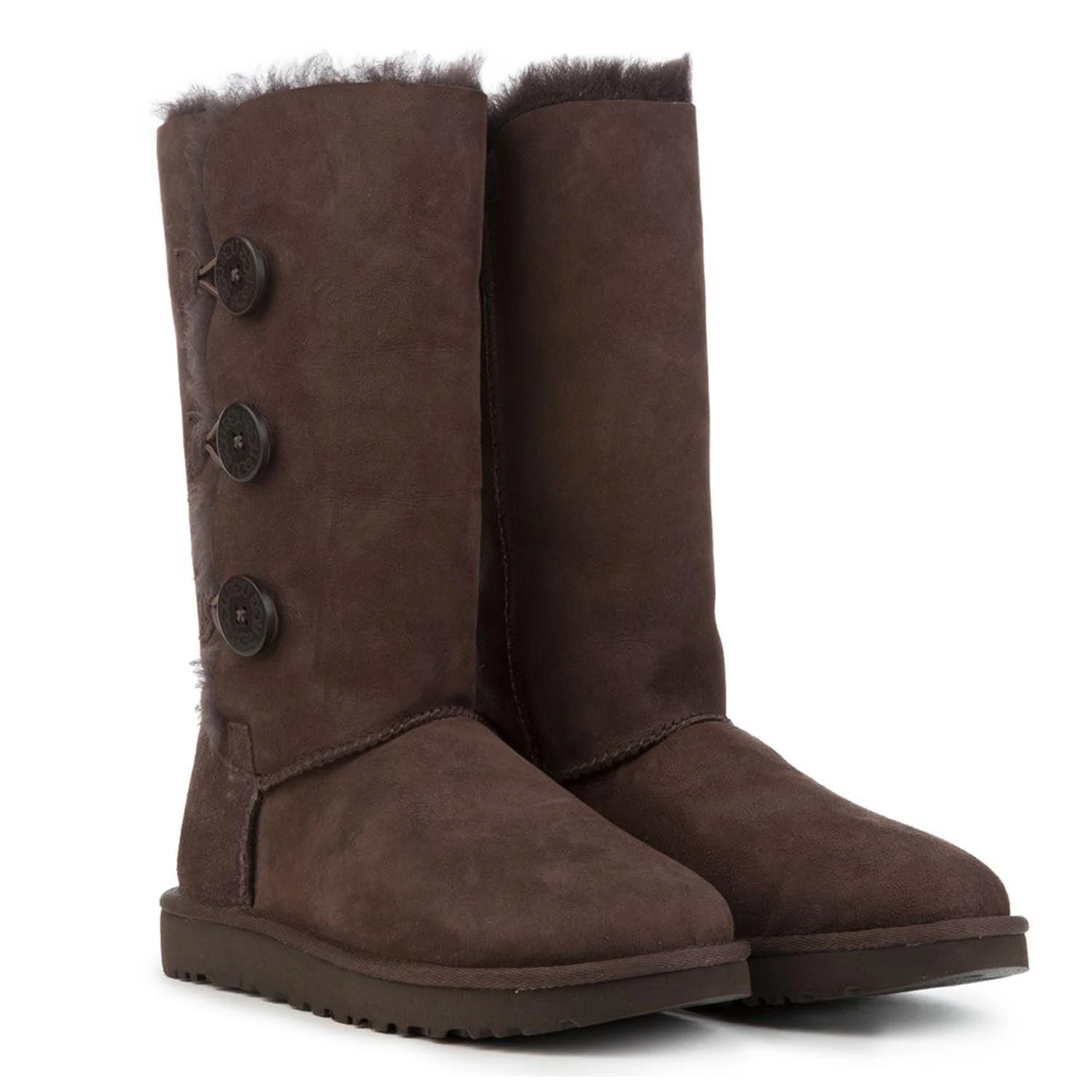 UGG AUSTRALIA BAILEY BUTTON TRIPLET CHOCOLATE BROWN - Image 2