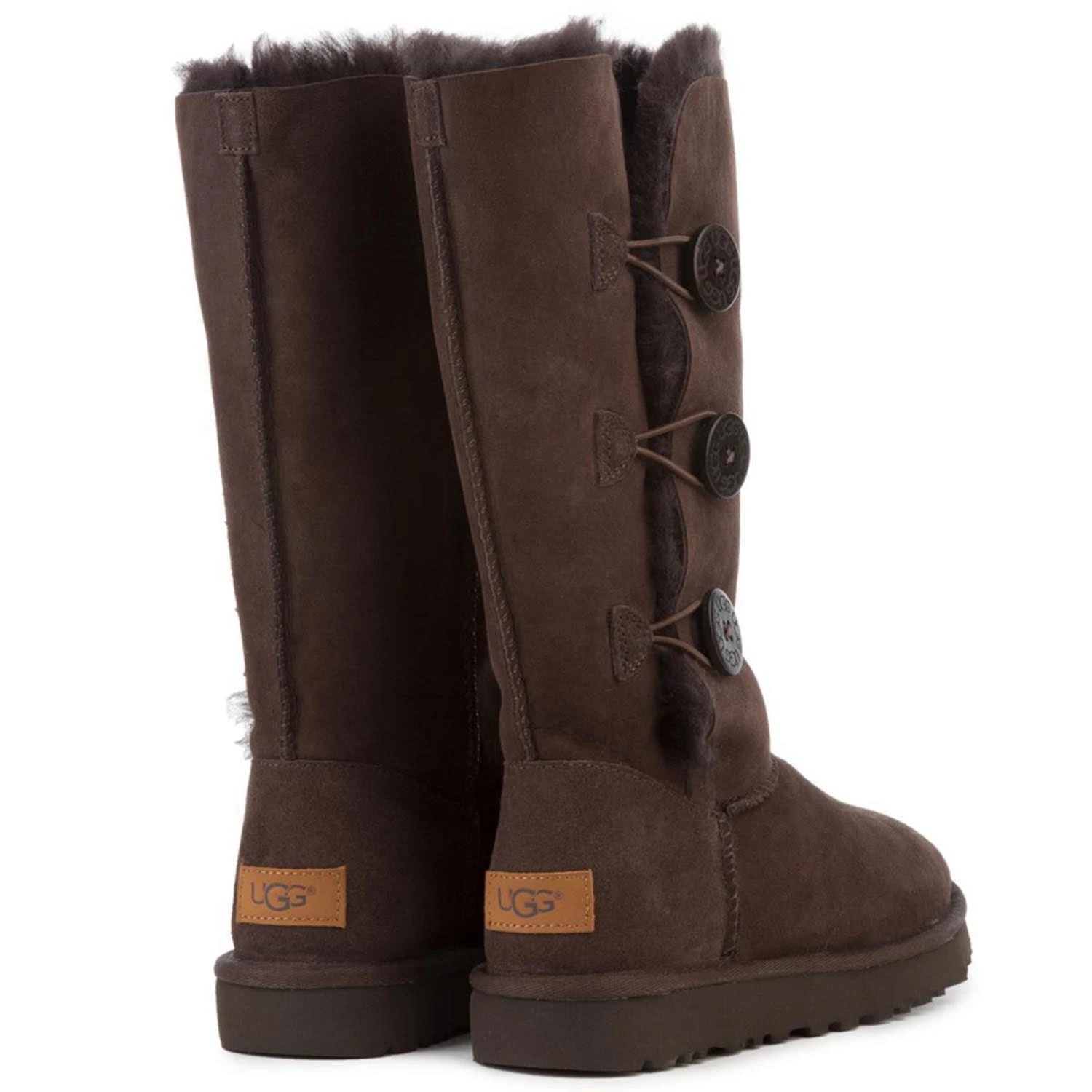 UGG AUSTRALIA BAILEY BUTTON TRIPLET CHOCOLATE BROWN - Image 3